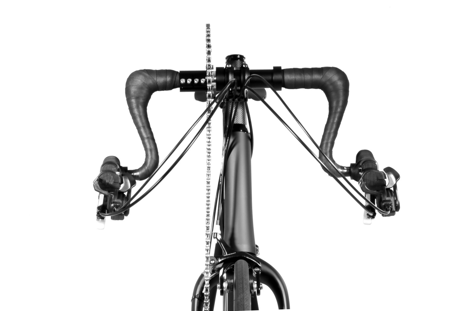 2WD Bike for Arms and Legs, straight on close up view of bicycle arms of Twicycle v2 without chest pad.