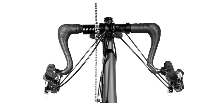 Twicycle, 2WD Bike for Arms and Legs, hand cycling handlebar straight on forward view.