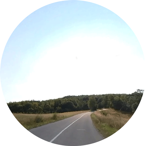 Long steep road on a countryside hill