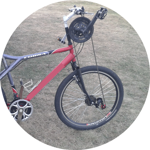 proof of concept hand and foot bike with 180 degree ofset hand cycling cranks